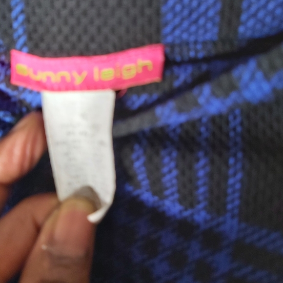 Pencil plaid skirt - black and blue - Picture 7 of 7